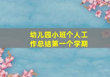 幼儿园小班个人工作总结第一个学期