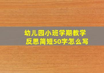 幼儿园小班学期教学反思简短50字怎么写