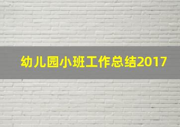 幼儿园小班工作总结2017