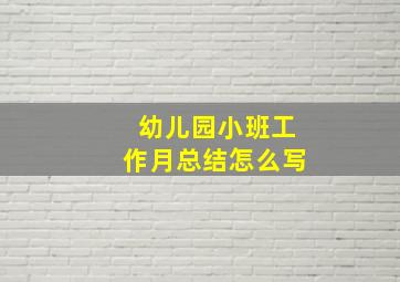 幼儿园小班工作月总结怎么写