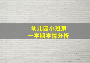 幼儿园小班第一学期学情分析