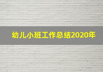 幼儿小班工作总结2020年