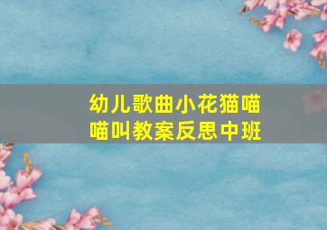 幼儿歌曲小花猫喵喵叫教案反思中班