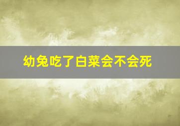 幼兔吃了白菜会不会死