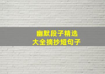 幽默段子精选大全摘抄短句子