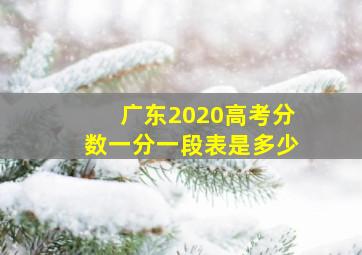 广东2020高考分数一分一段表是多少