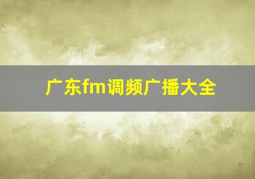 广东fm调频广播大全