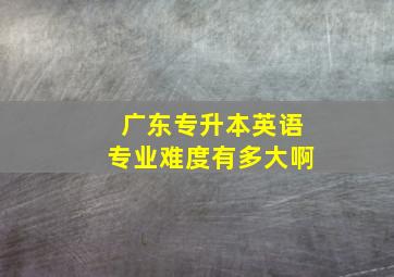 广东专升本英语专业难度有多大啊