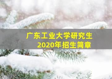 广东工业大学研究生2020年招生简章