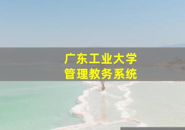 广东工业大学管理教务系统