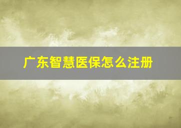 广东智慧医保怎么注册