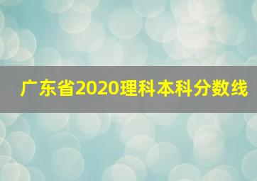 广东省2020理科本科分数线