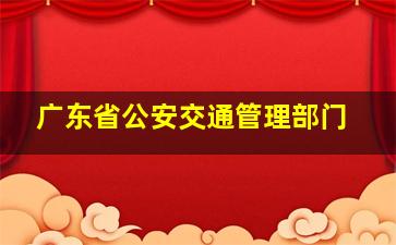 广东省公安交通管理部门