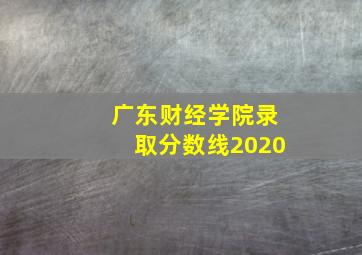 广东财经学院录取分数线2020