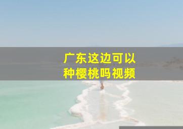 广东这边可以种樱桃吗视频