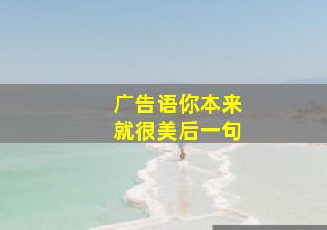 广告语你本来就很美后一句