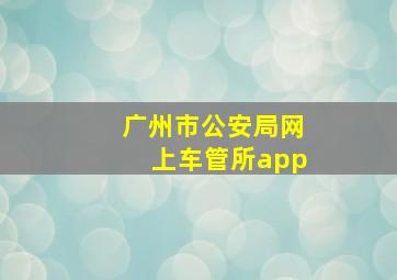 广州市公安局网上车管所app