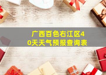 广西百色右江区40天天气预报查询表