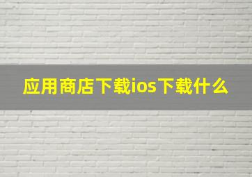 应用商店下载ios下载什么