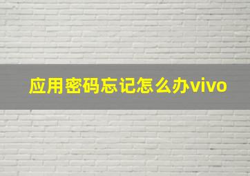 应用密码忘记怎么办vivo