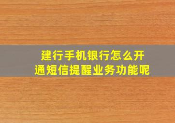 建行手机银行怎么开通短信提醒业务功能呢