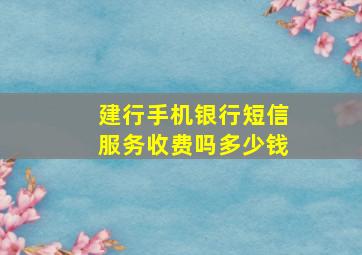 建行手机银行短信服务收费吗多少钱