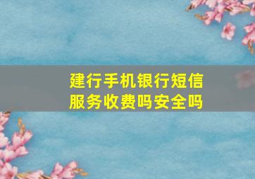 建行手机银行短信服务收费吗安全吗