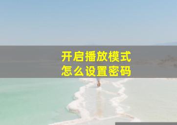 开启播放模式怎么设置密码