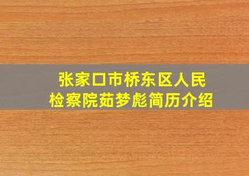 张家口市桥东区人民检察院茹梦彪简历介绍