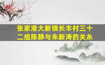 张家港大新镇长丰村三十二组陈静与朱新涛的关糸