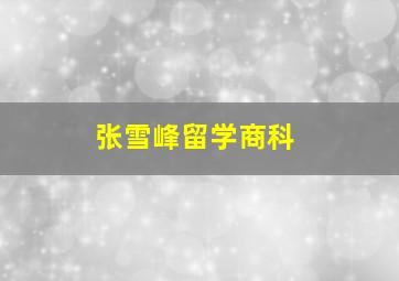 张雪峰留学商科