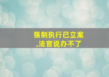 强制执行已立案,法官说办不了