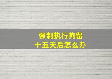 强制执行拘留十五天后怎么办