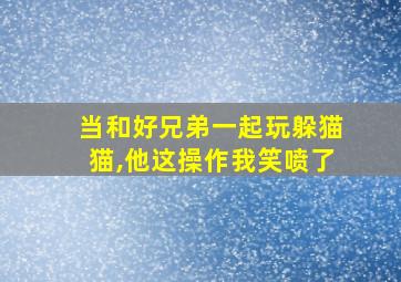 当和好兄弟一起玩躲猫猫,他这操作我笑喷了