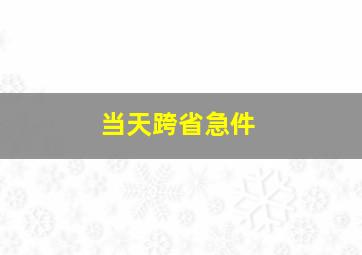 当天跨省急件