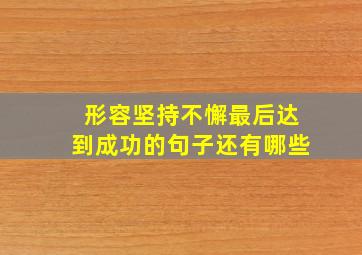 形容坚持不懈最后达到成功的句子还有哪些