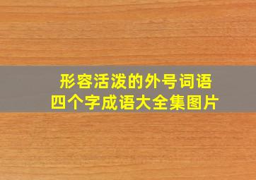 形容活泼的外号词语四个字成语大全集图片