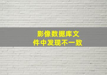 影像数据库文件中发现不一致