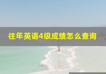 往年英语4级成绩怎么查询