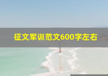 征文军训范文600字左右