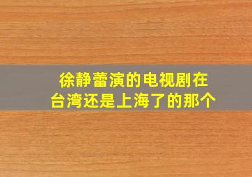 徐静蕾演的电视剧在台湾还是上海了的那个