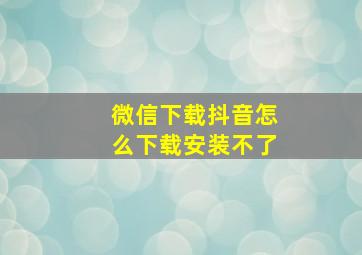 微信下载抖音怎么下载安装不了