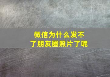 微信为什么发不了朋友圈照片了呢