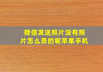 微信发送照片没有照片怎么弄的呢苹果手机