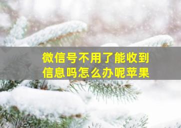 微信号不用了能收到信息吗怎么办呢苹果