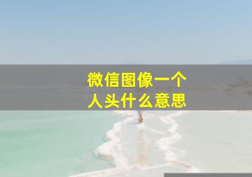 微信图像一个人头什么意思