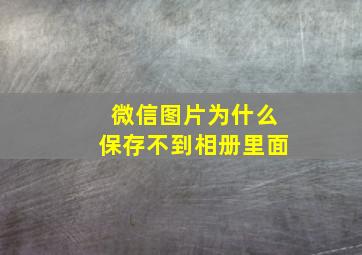 微信图片为什么保存不到相册里面