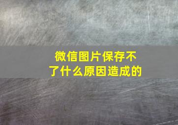 微信图片保存不了什么原因造成的