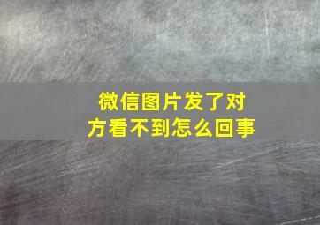 微信图片发了对方看不到怎么回事