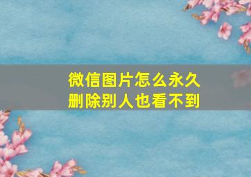 微信图片怎么永久删除别人也看不到